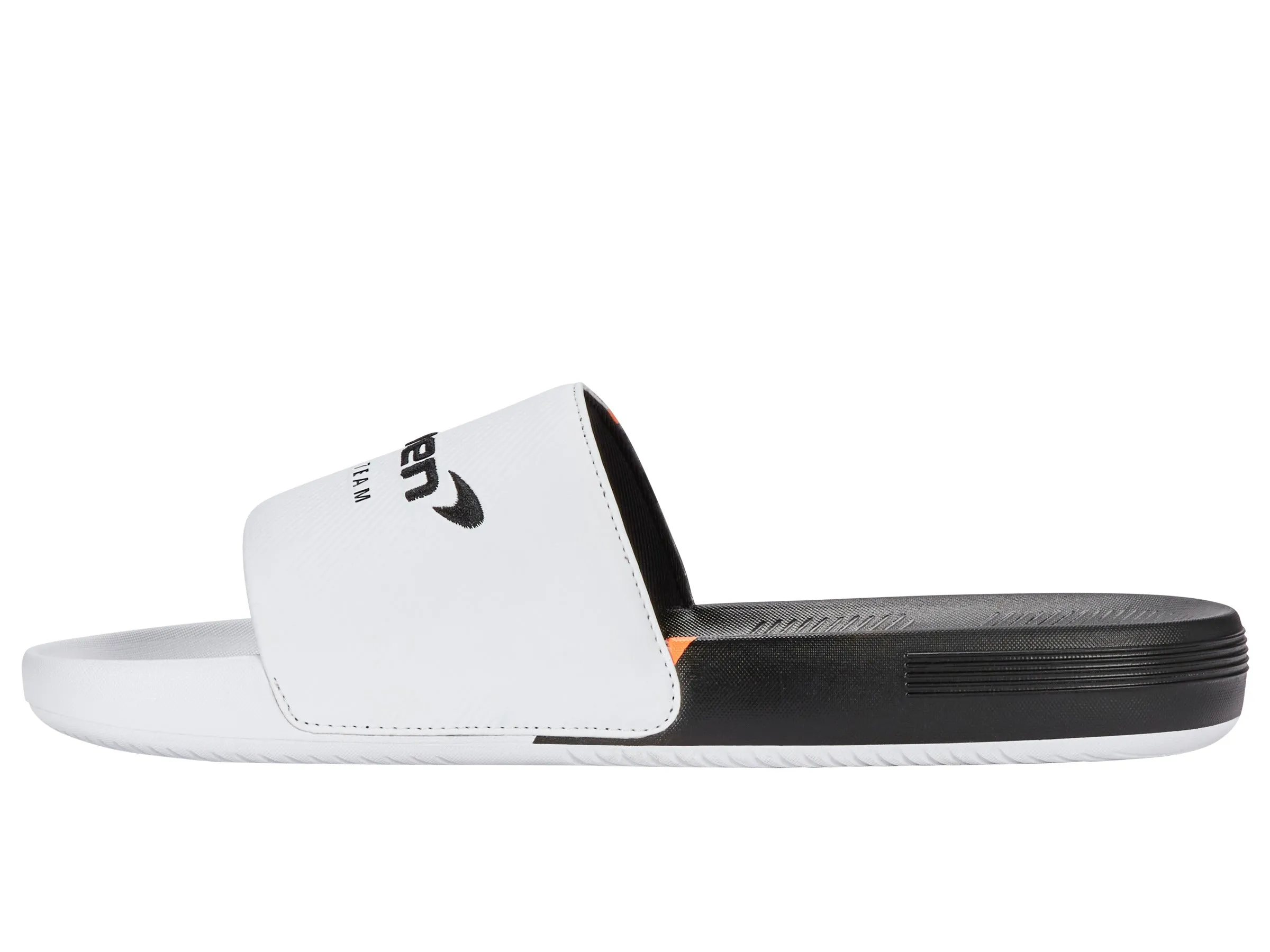 04422-196-M | SLIDE SANDAL X MCLAREN F1 TEAM | WHITE/BLACK/PAPAYA
