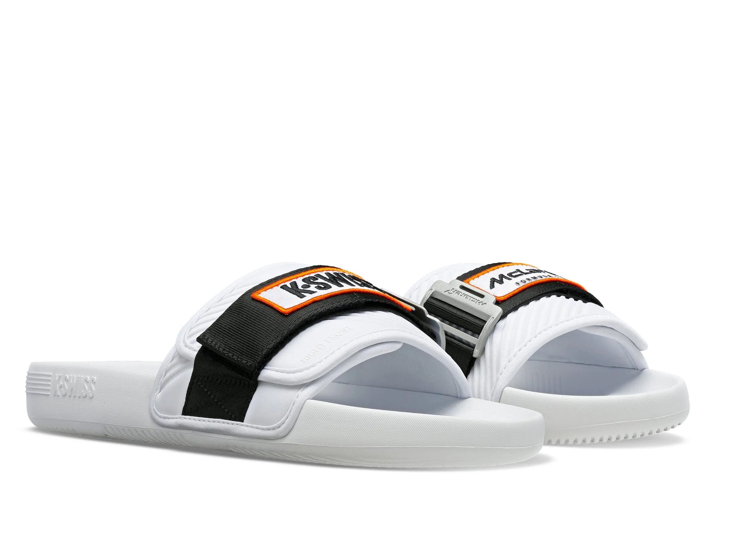 08716-102-M | STRAP SANDAL X MCLAREN | WHITE /BLACK /PAPAYA