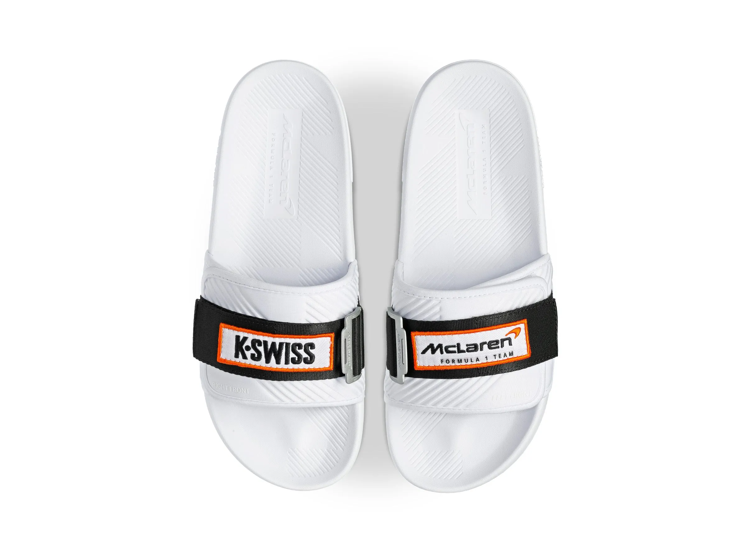 08716-102-M | STRAP SANDAL X MCLAREN | WHITE /BLACK /PAPAYA