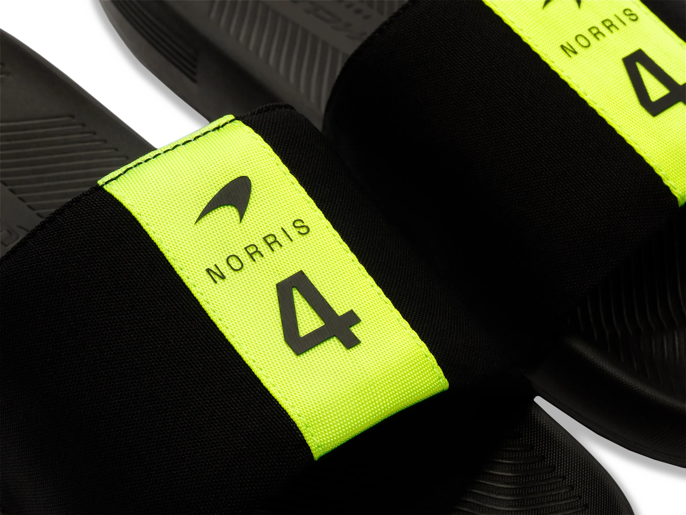 08951-071-M | SLIDE SANDAL LN X MCLAREN F1 TEAM | BLACK/SAFETY YELLOW