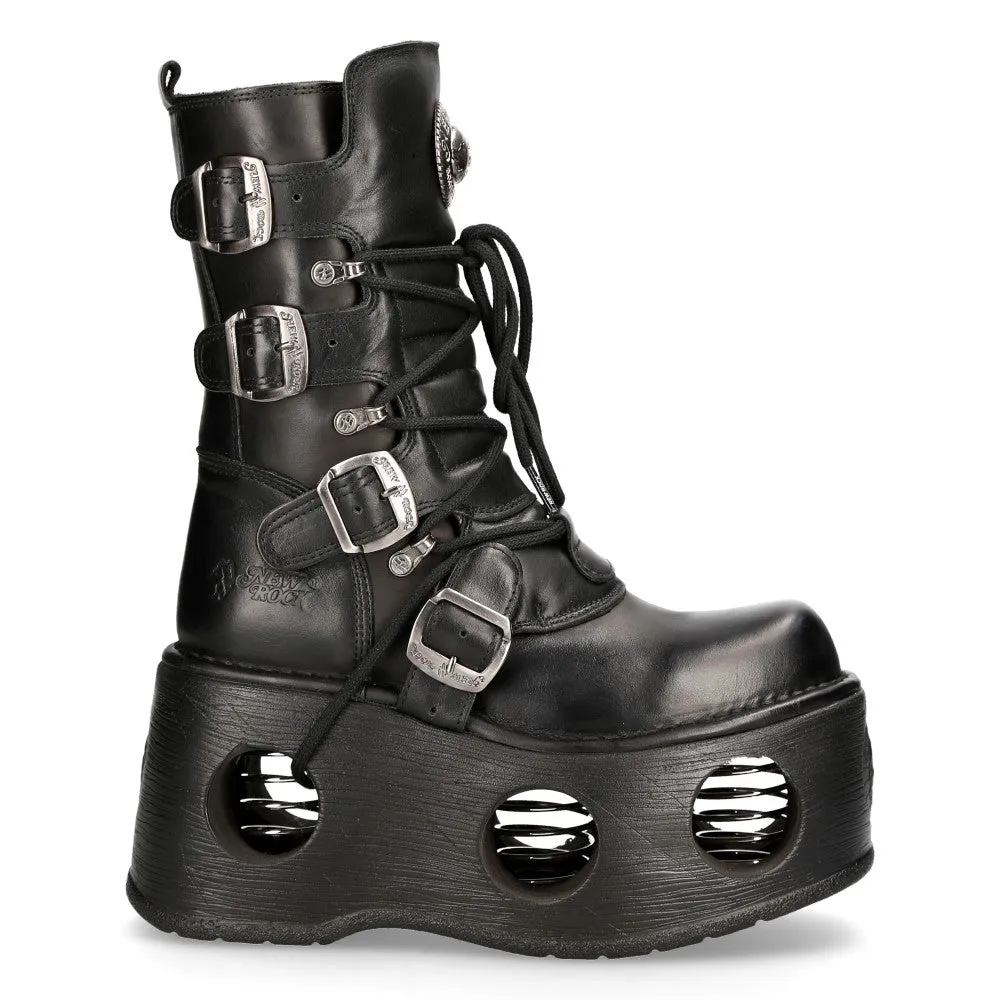 373-S2 Metallic Neptuno Platform Leather Boots