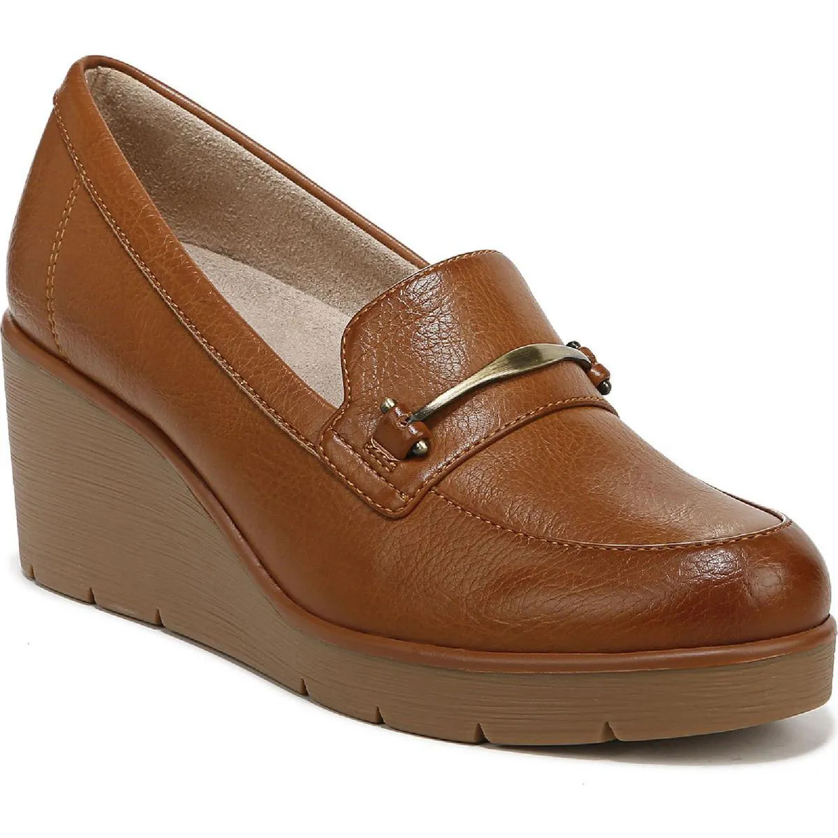 Achieve Womens Padded Insole Slip On Loafer Heels