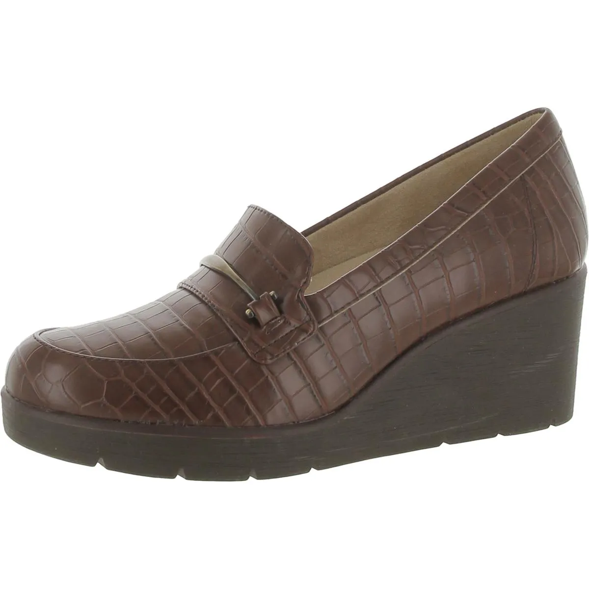 Achieve Womens Padded Insole Slip On Loafer Heels