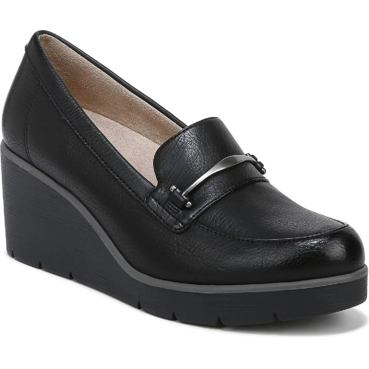 Achieve Womens Padded Insole Slip On Loafer Heels