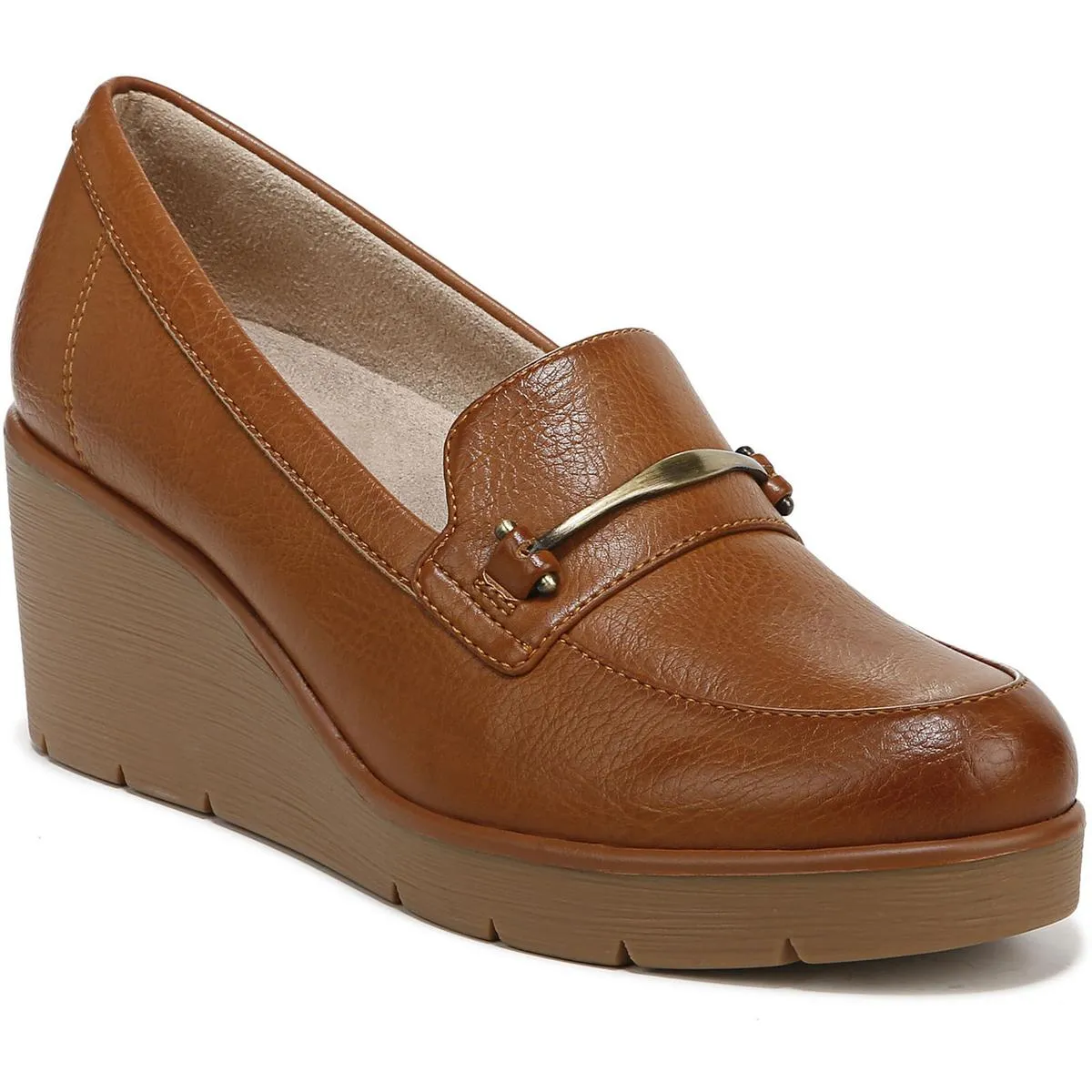 Achieve Womens Padded Insole Slip On Loafer Heels