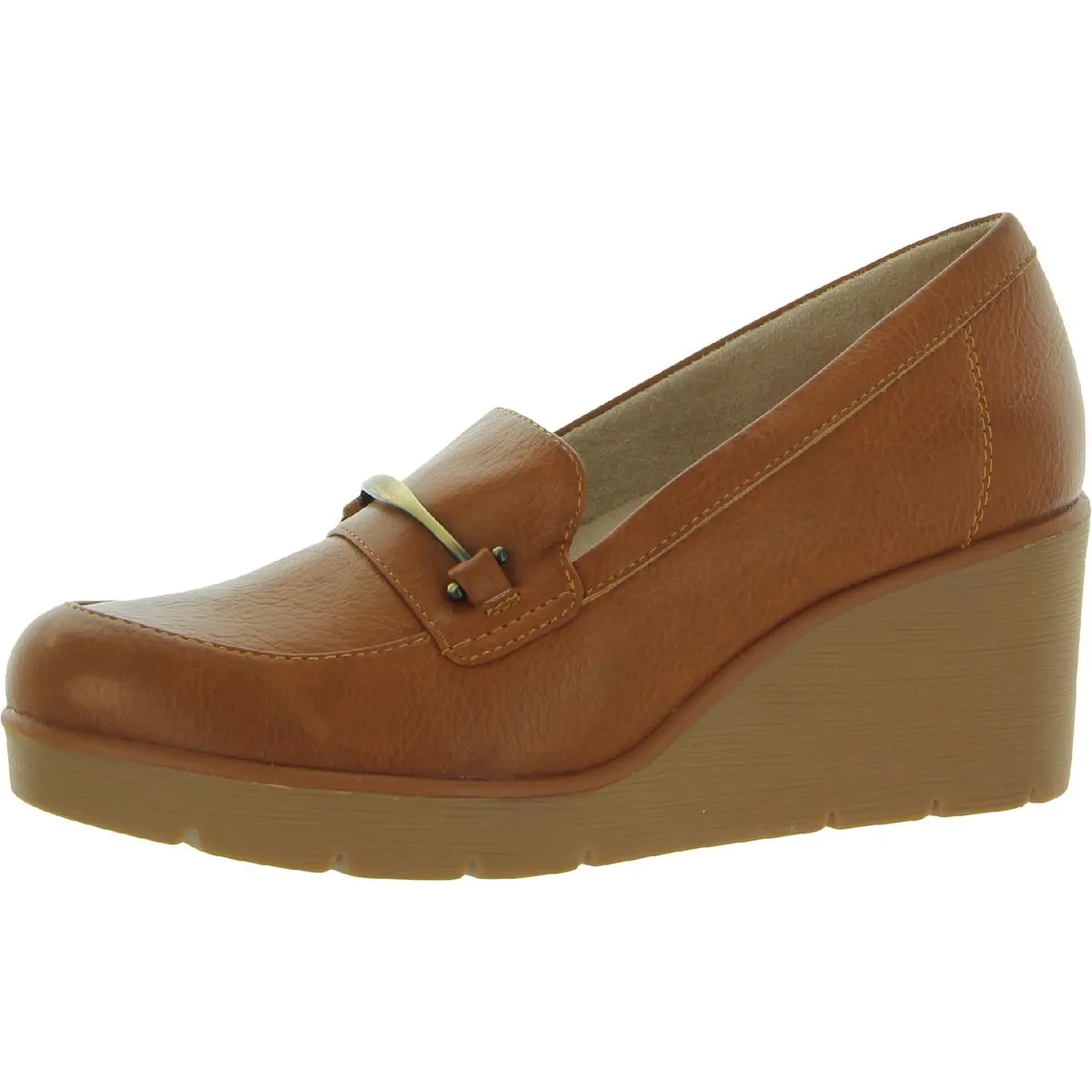 Achieve Womens Padded Insole Slip On Loafer Heels