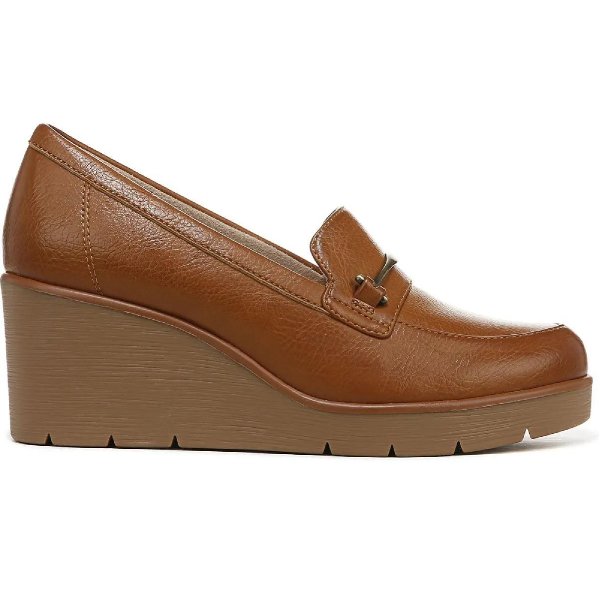 Achieve Womens Padded Insole Slip On Loafer Heels