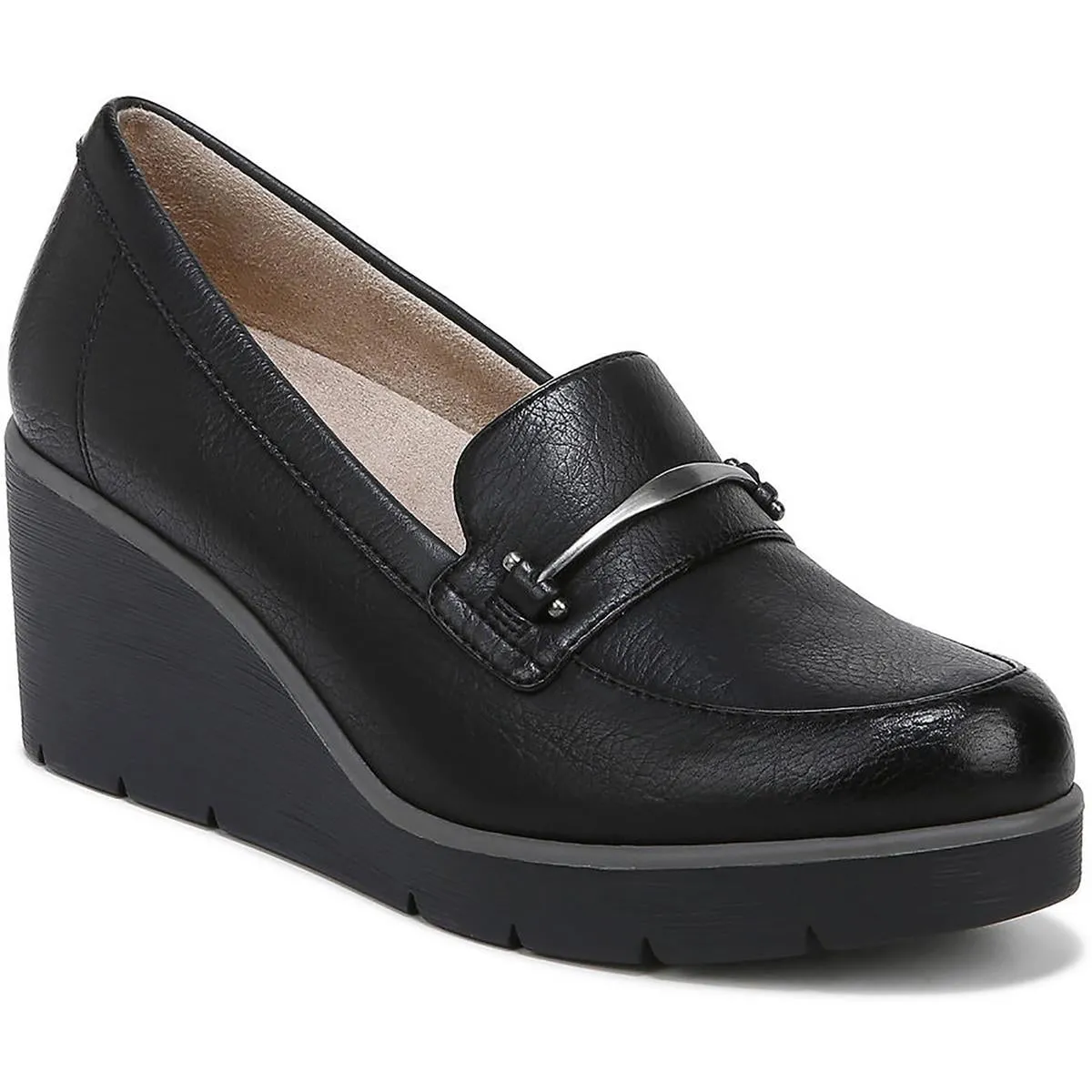 Achieve Womens Padded Insole Slip On Loafer Heels