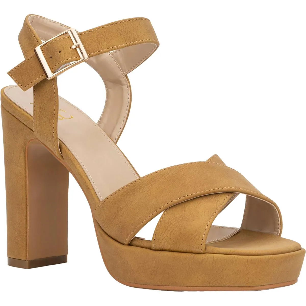 Adalia Womens Faux Suede Ankle Strap Platform Sandals