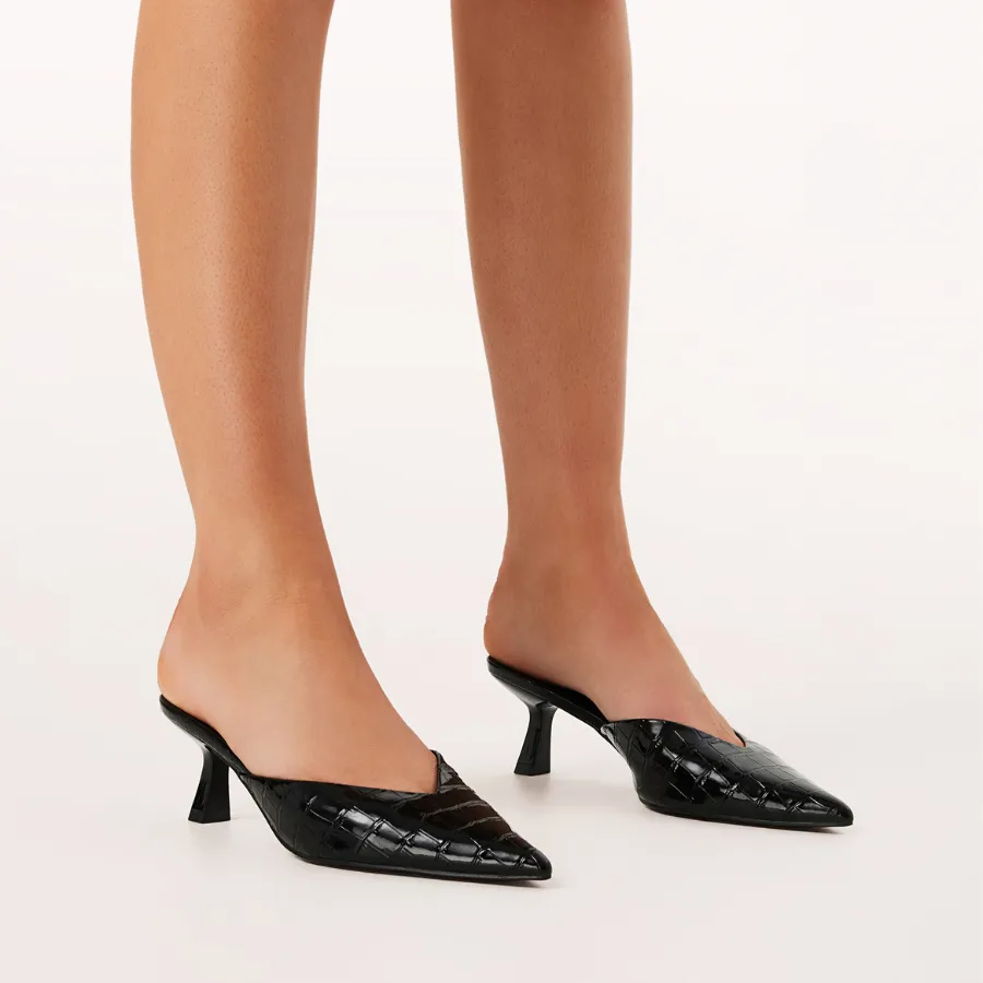 ADELE - BLACK PATENT CROC