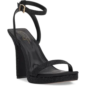 Adonia Womens Block Heel Man Made Ankle Strap