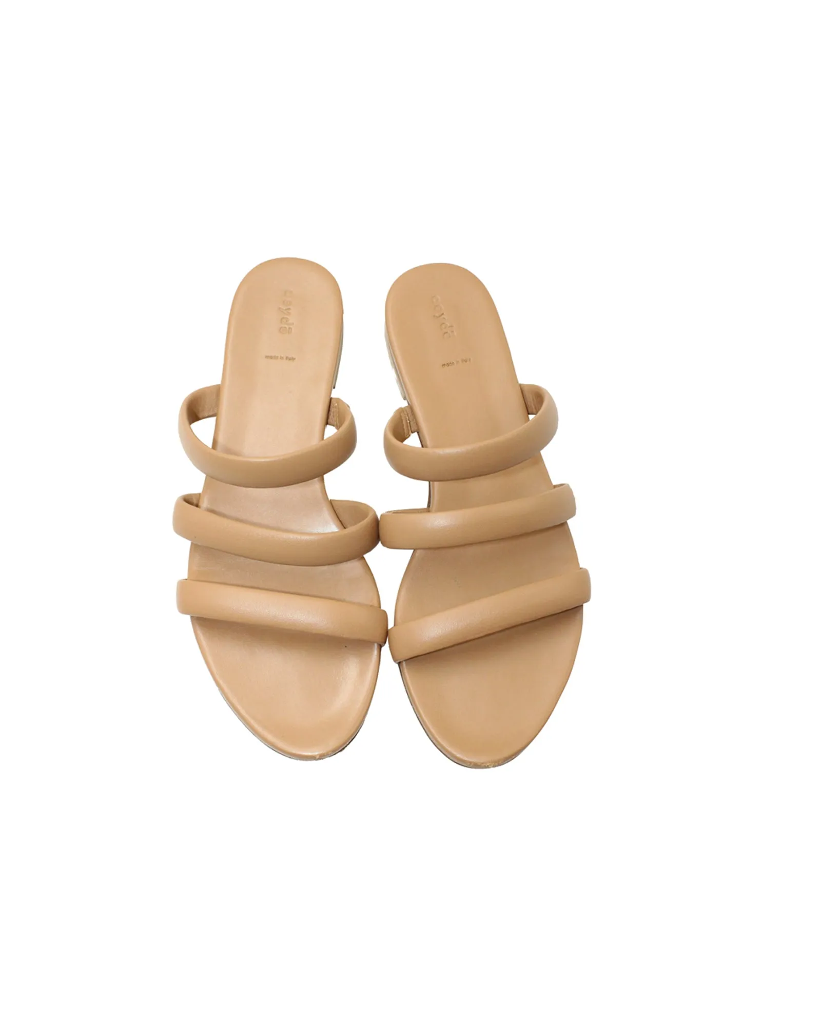 Aeyde Chrissy Flat Sandals in Brown Leather