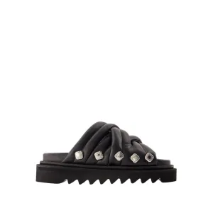 Aj1345 Sandals - Leather - Black