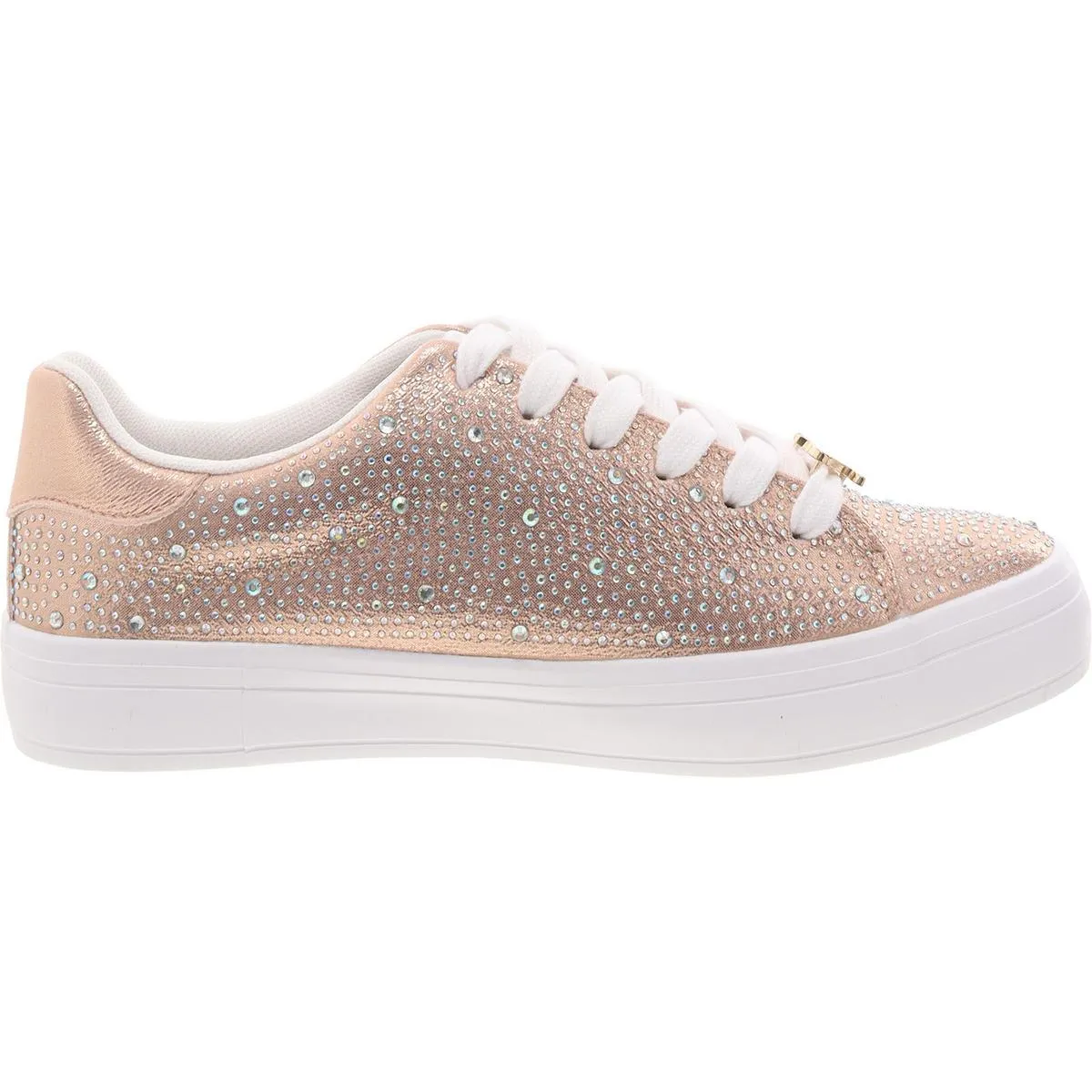 Alanis B Womens Rhinestone Lace-Up Casual And Fashion Sneakers