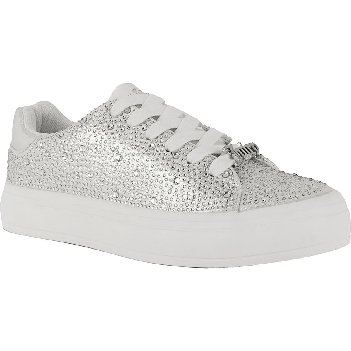 Alanis B Womens Rhinestone Lace-Up Casual And Fashion Sneakers