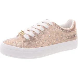 Alanis B Womens Rhinestone Lace-Up Casual And Fashion Sneakers