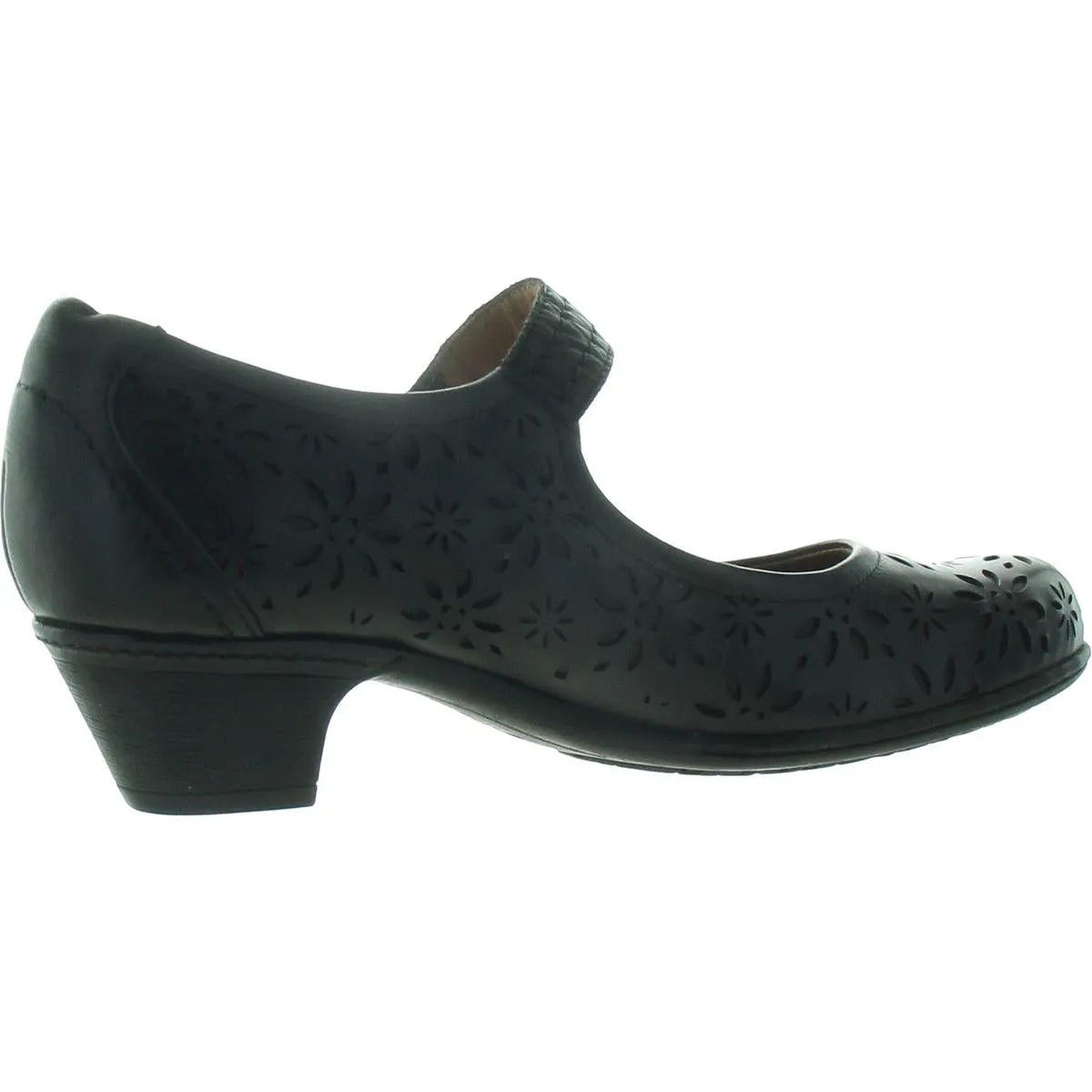 Alesia Womens Eyelet Leather Mary Jane Heels