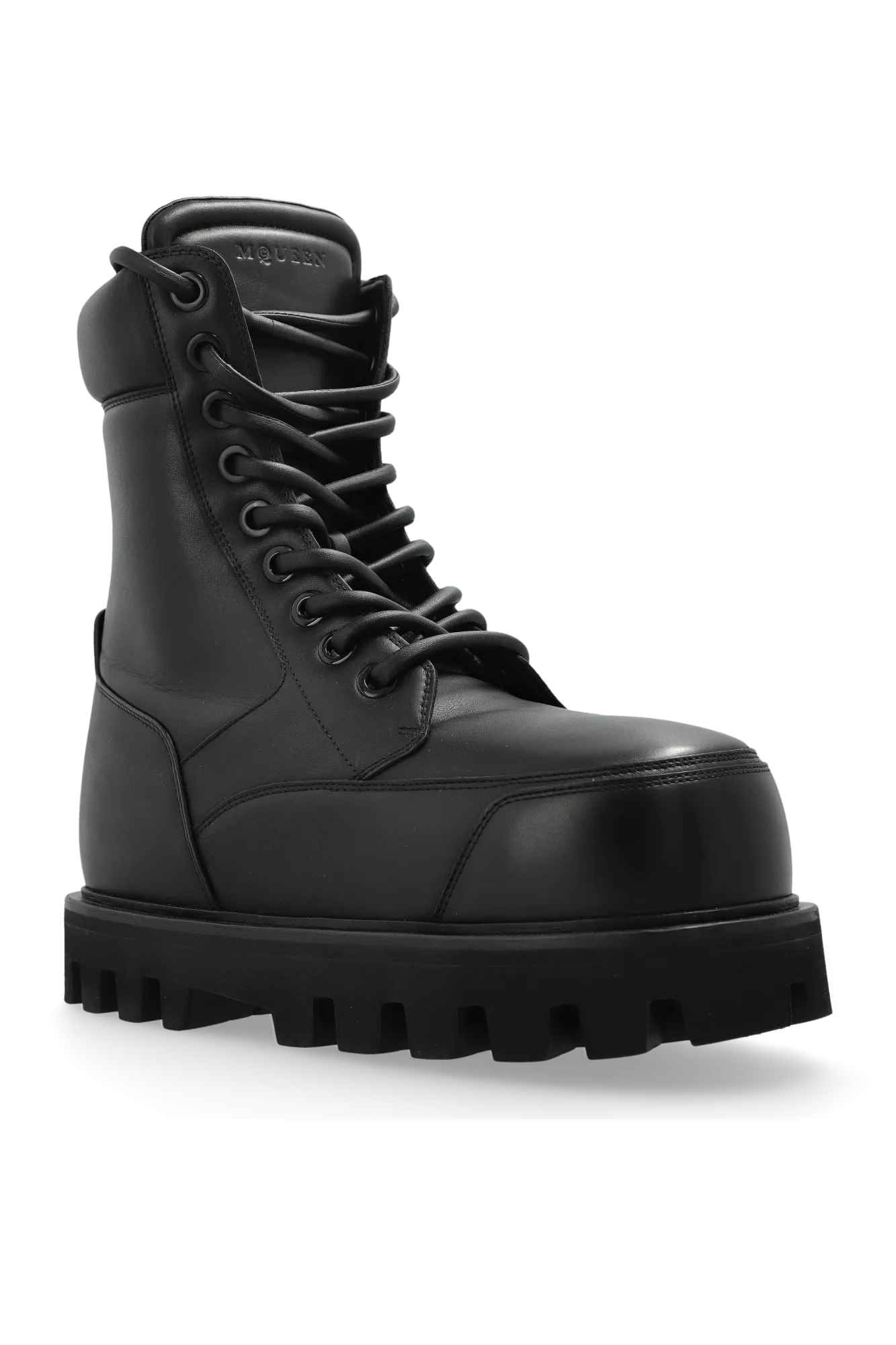 Alexander Mcqueen Leather Wedge Ankle Boots