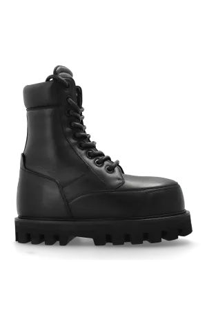 Alexander Mcqueen Leather Wedge Ankle Boots