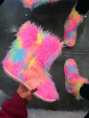 ALICE11 - MULTICOLOR FUR BOOTS