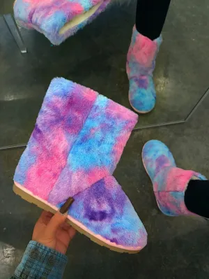 ALICE9 - PURPLE MULTICOLOR FUR BOOTS