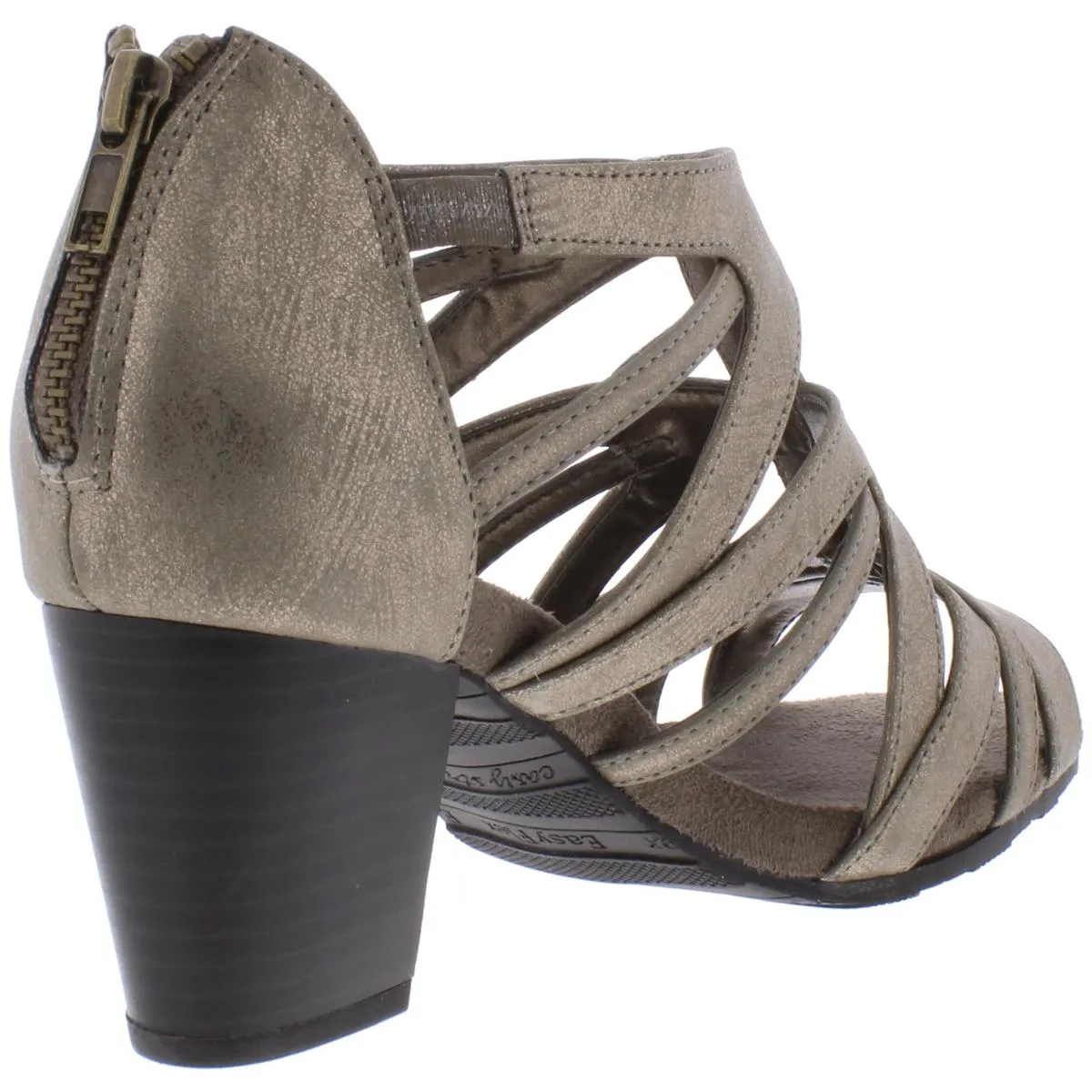 Amaze Womens Faux Leather Metallic Dress Sandals
