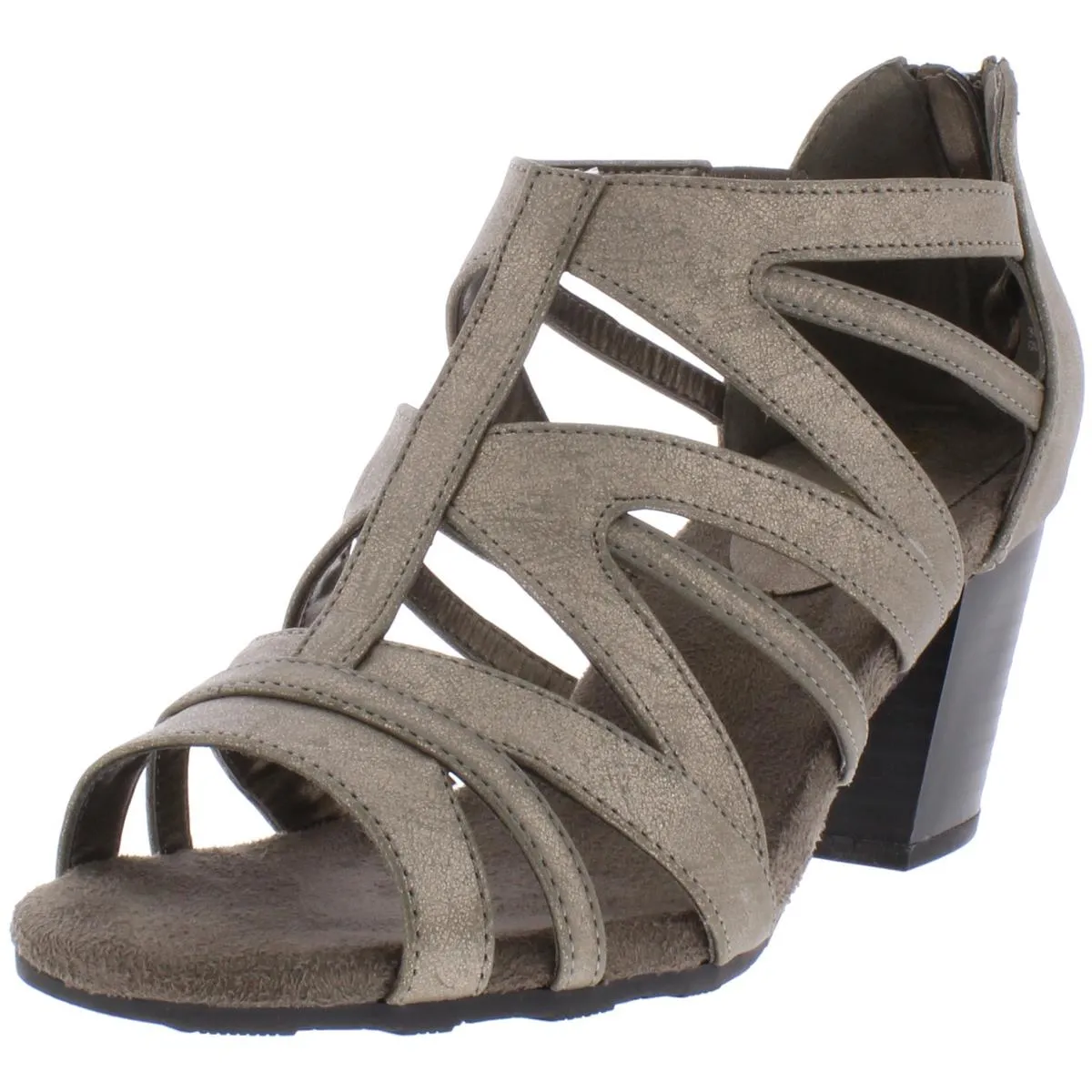 Amaze Womens Faux Leather Metallic Dress Sandals