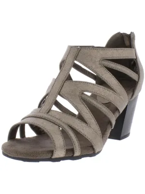 Amaze Womens Faux Leather Metallic Dress Sandals