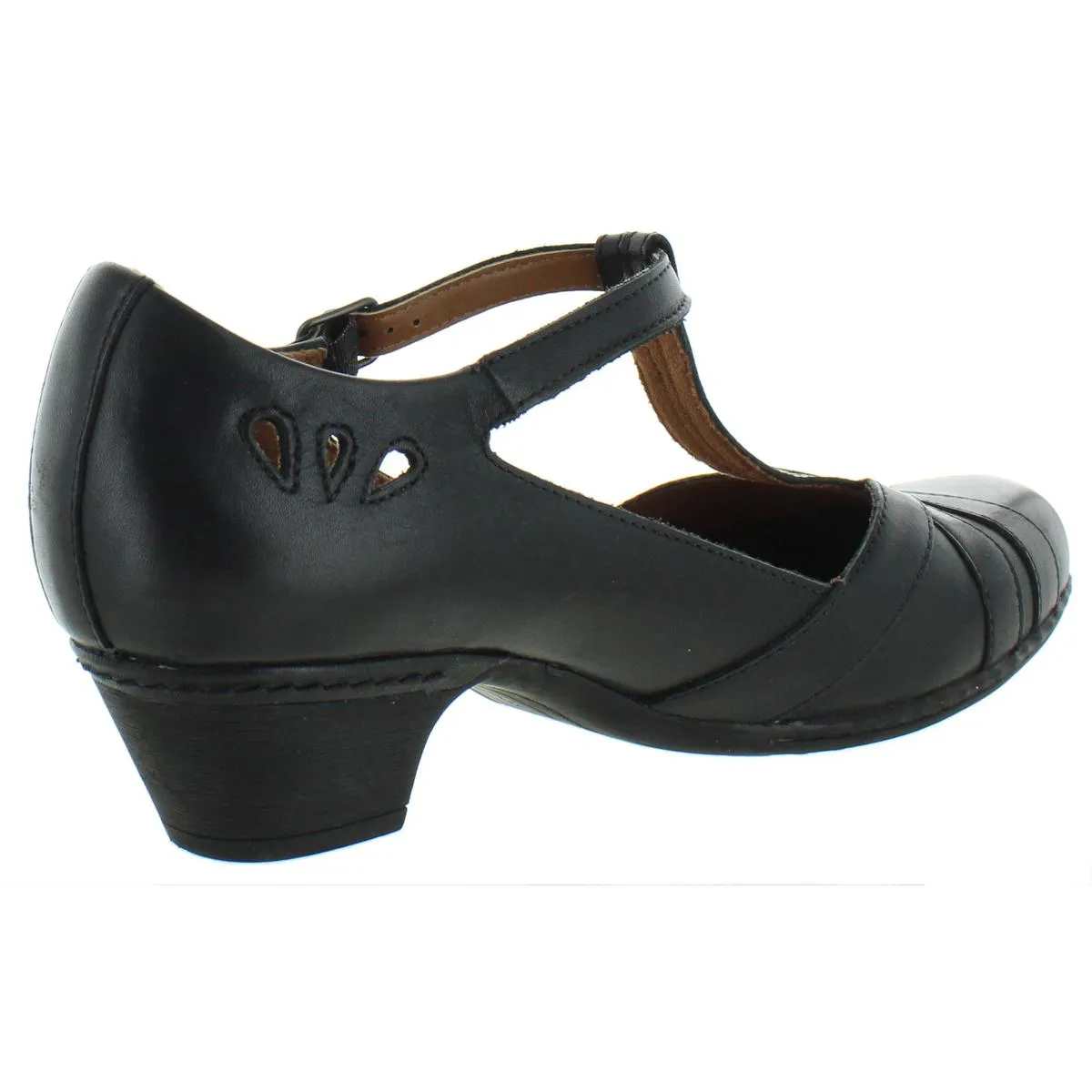 Angelina 1 Womens Leather T-Strap Mary Jane Heels