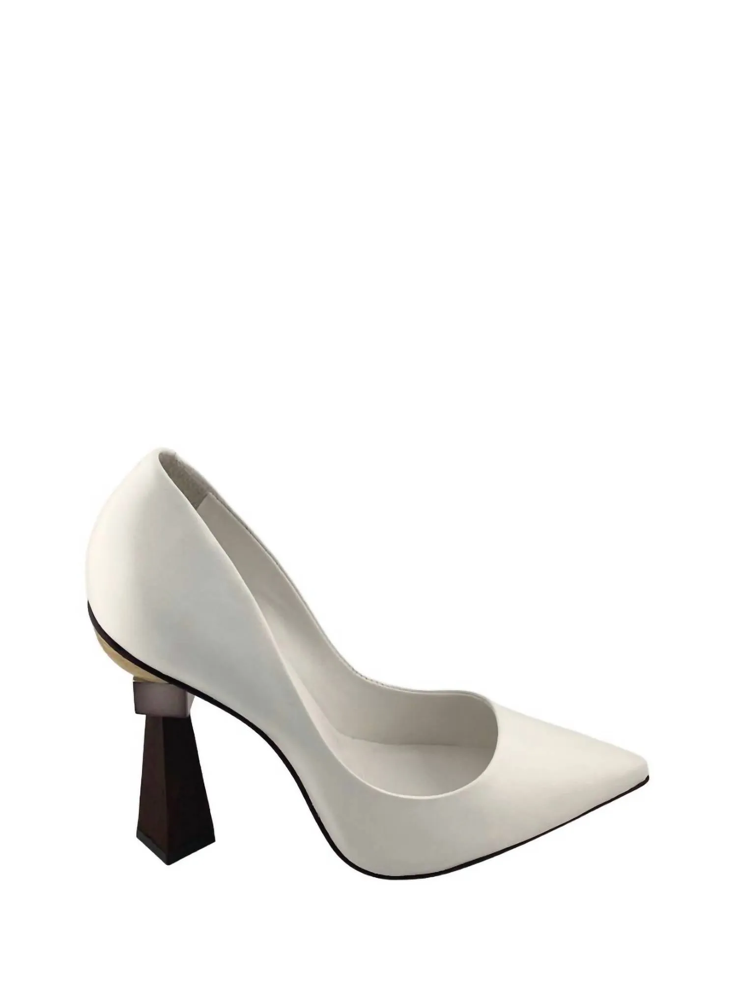 Anna Leather Pump Heels In White
