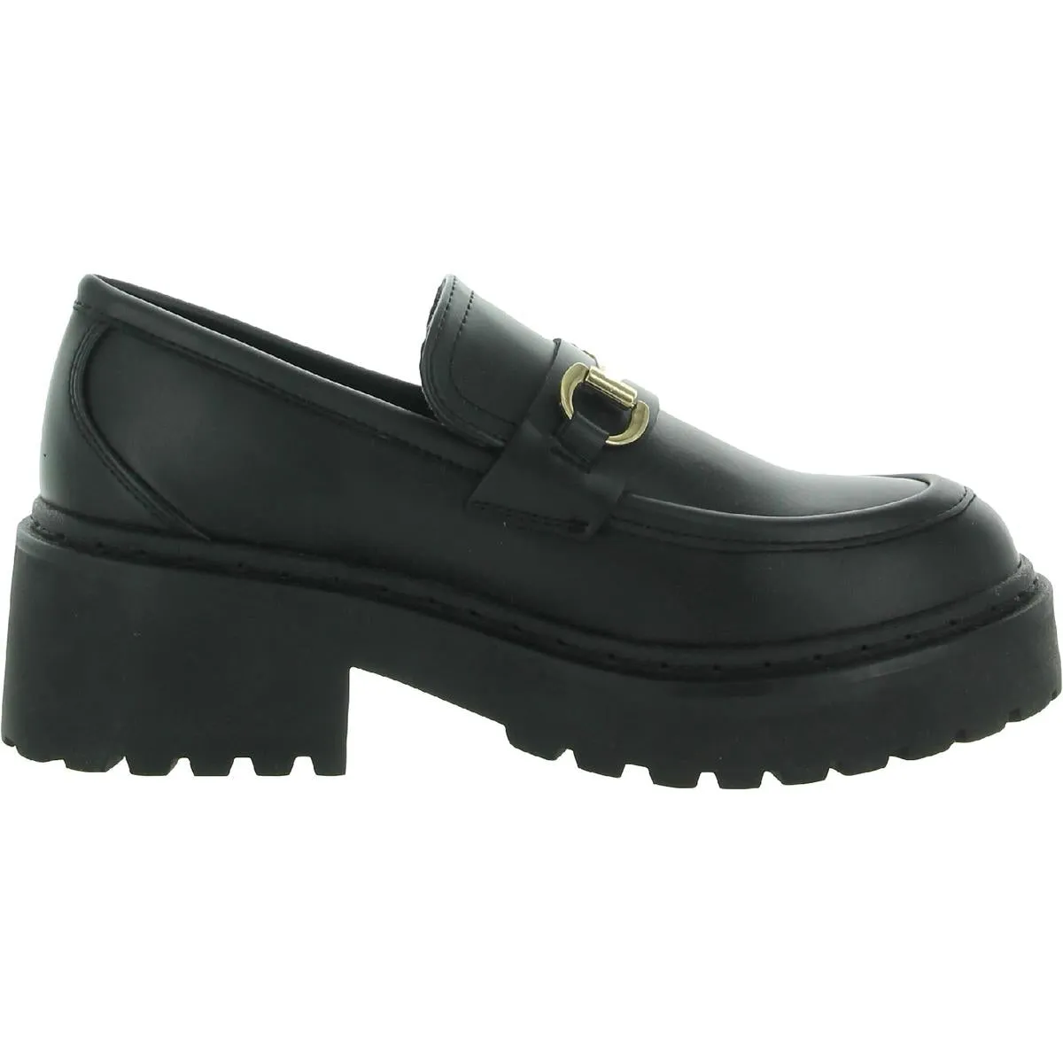 Approach Womens Faux Leather Slip On Loafer Heels