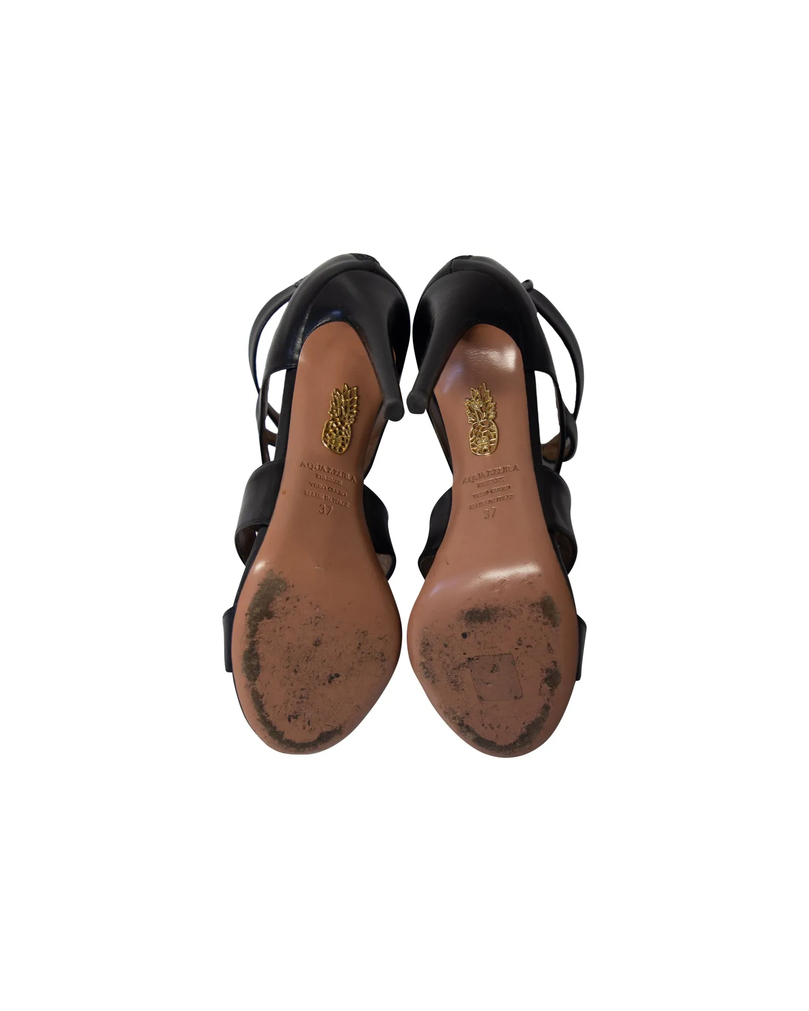 Aquazzura Melissa 105 Heels in Black Leather