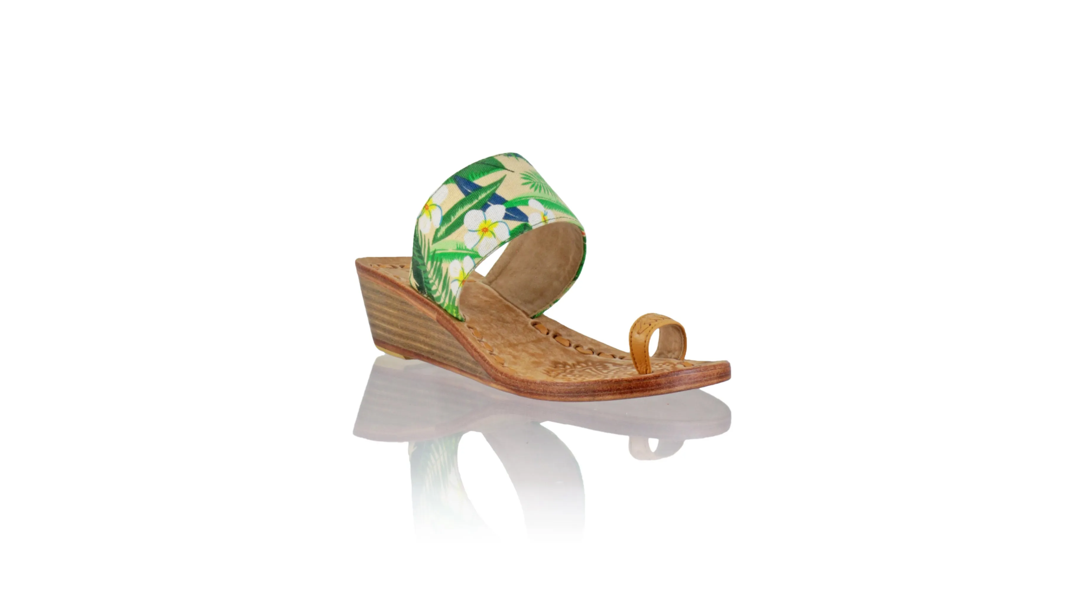 Arini 35mm Wedge -  Nude & Multi Color Forest