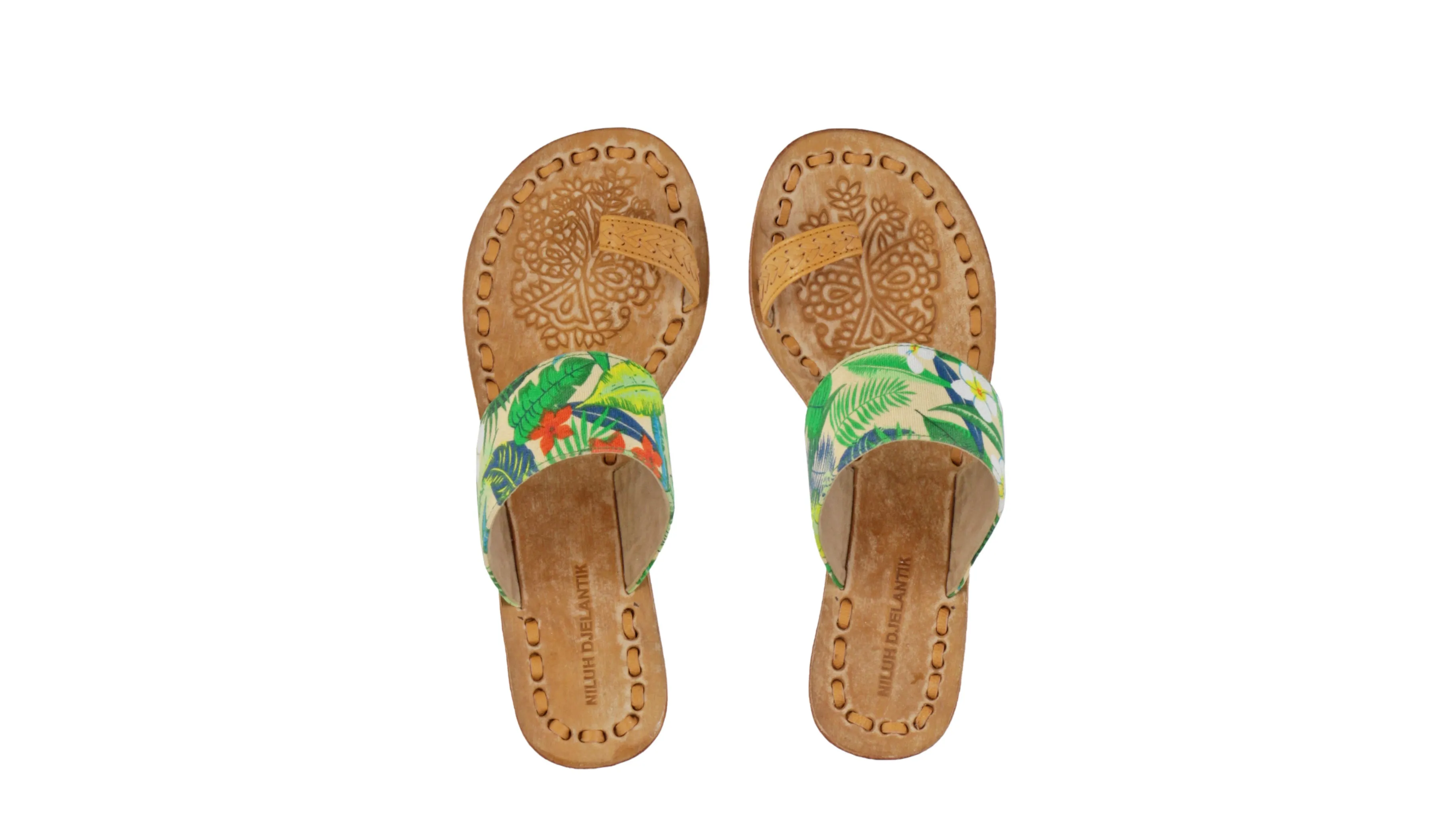 Arini 35mm Wedge -  Nude & Multi Color Forest
