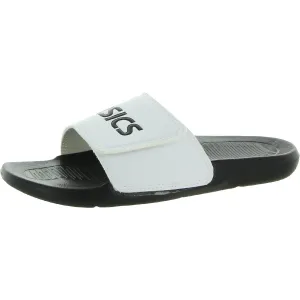 AS002 Womens Faux Leather Slip-On Pool Slides