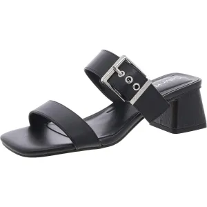 Averie  Womens Buckle Faux Leather Slide