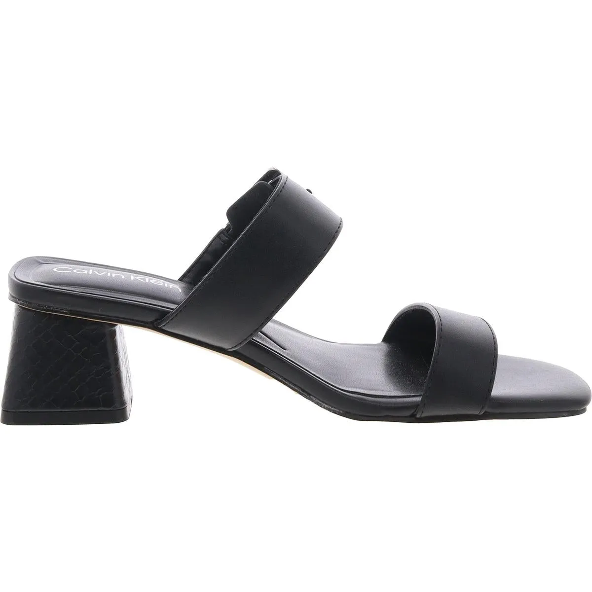 Averie  Womens Buckle Faux Leather Slide