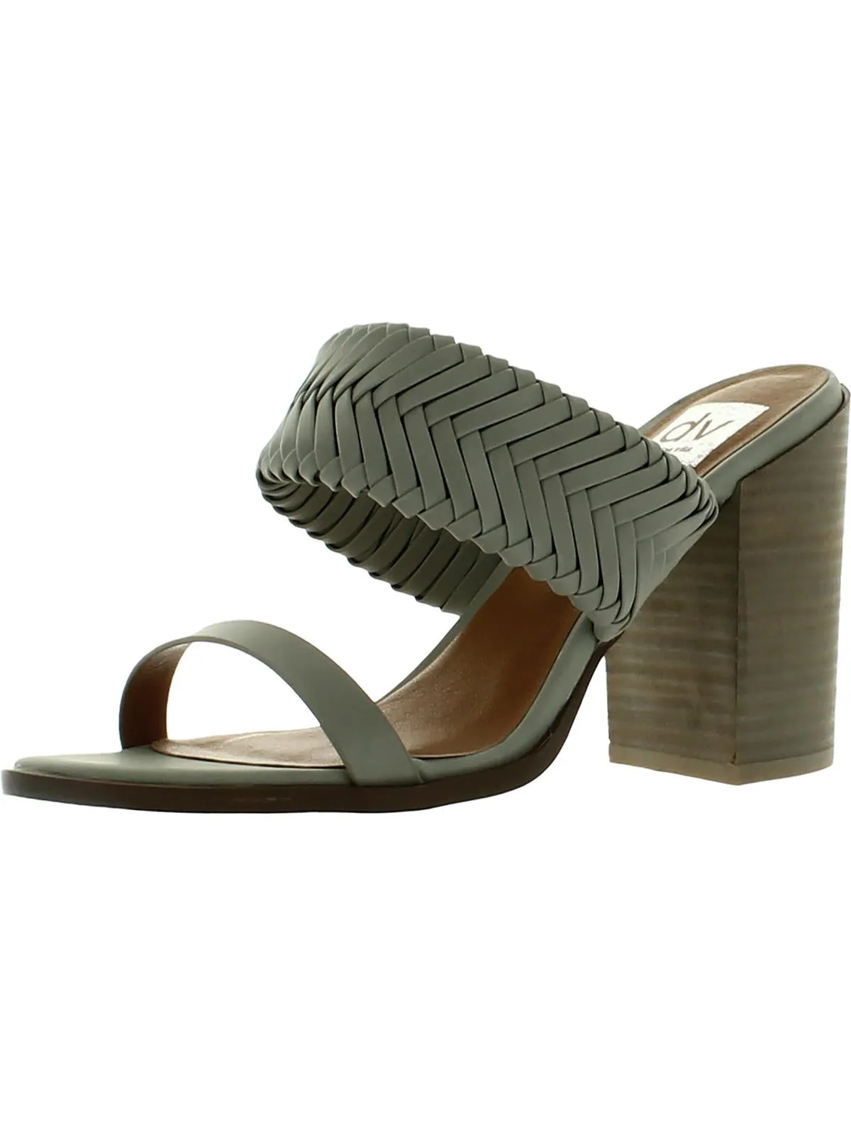 Bambi Womens Leather Slip On Block Heel