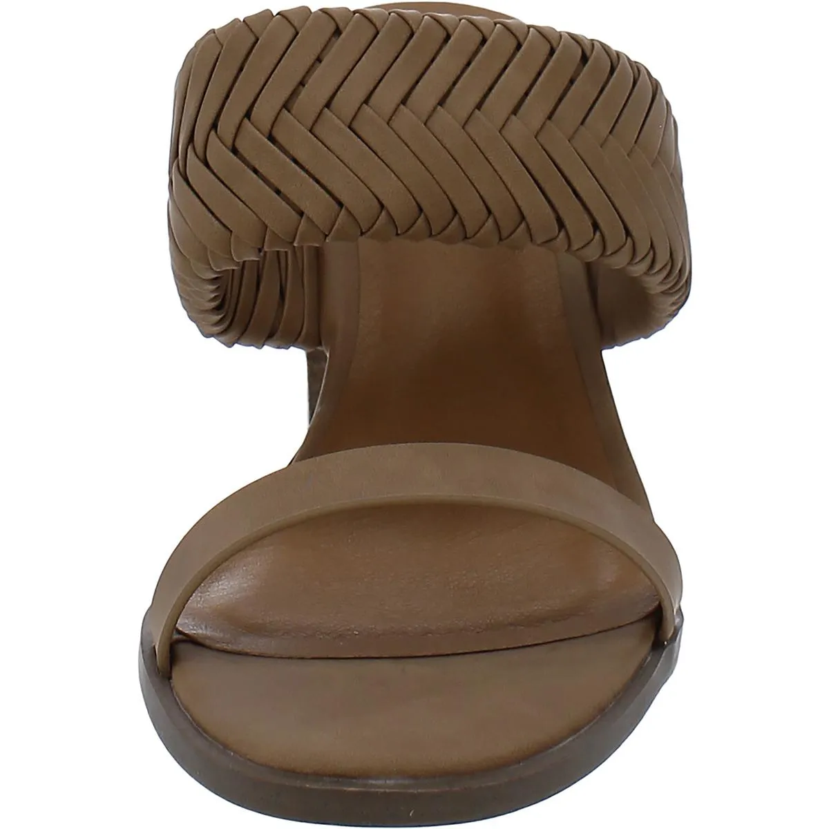 Bambi Womens Leather Slip On Block Heel