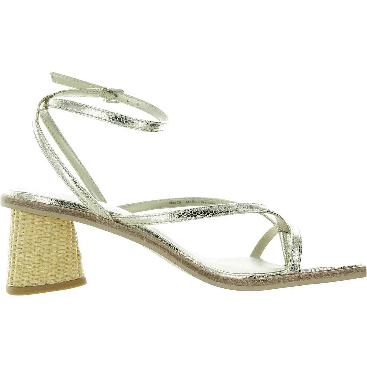 Banita Womens Solid Faux Leather Ankle Strap