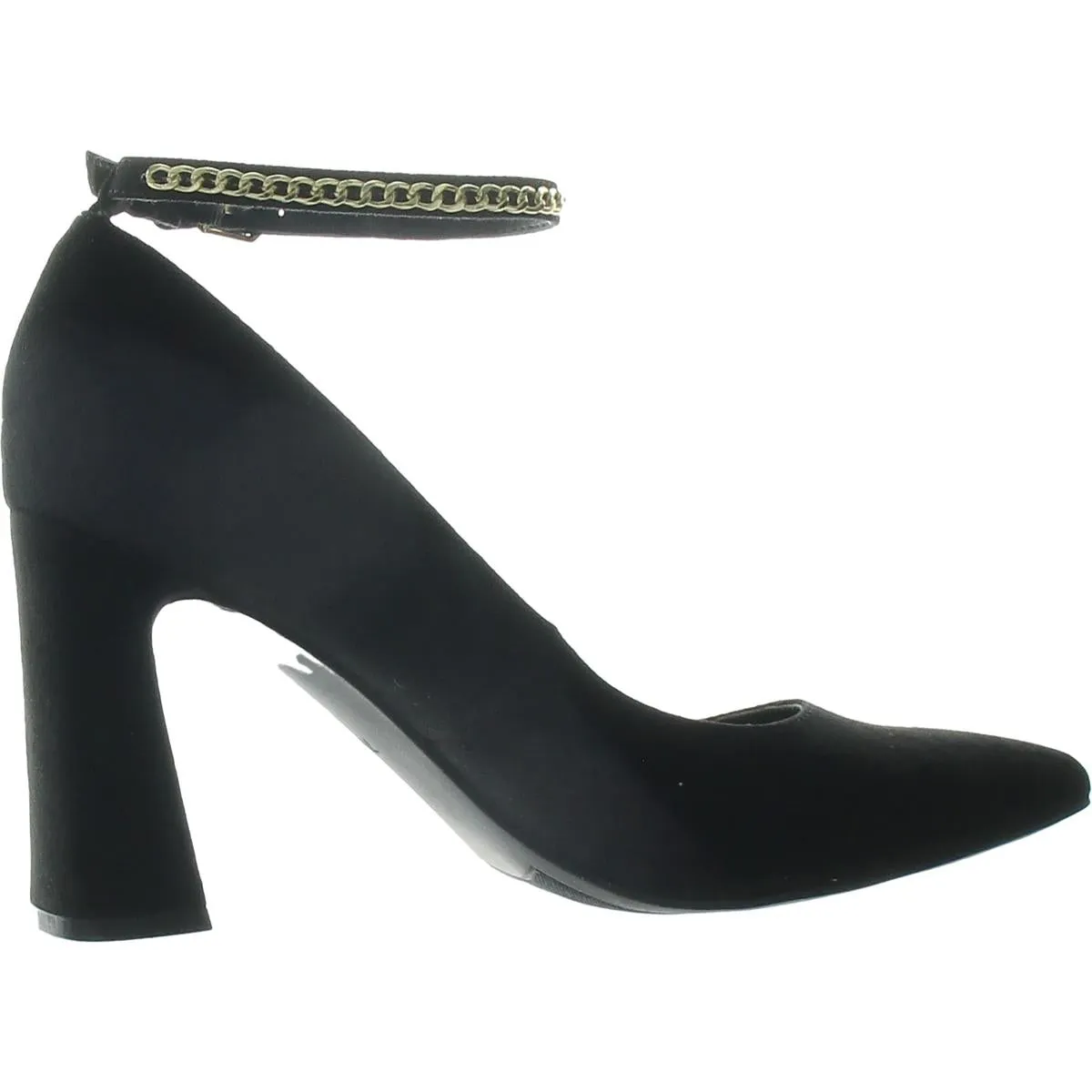 Barns 2 Womens Chain Faux Suede Block Heels