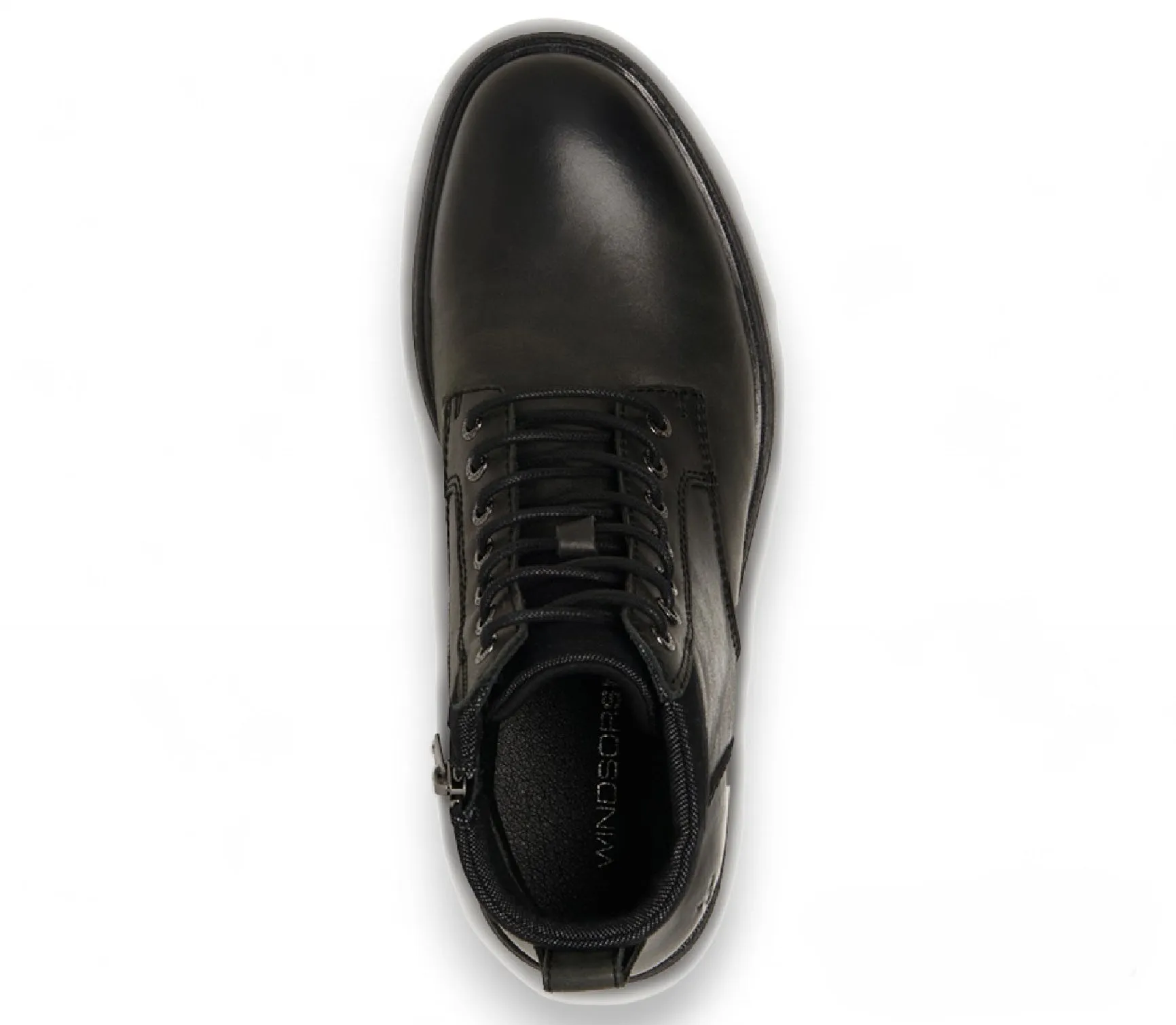 Beau - Men's Black Lace Up Side Zip Leather Chelsea Boots