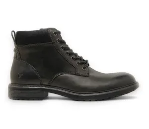 Beau - Men's Black Lace Up Side Zip Leather Chelsea Boots