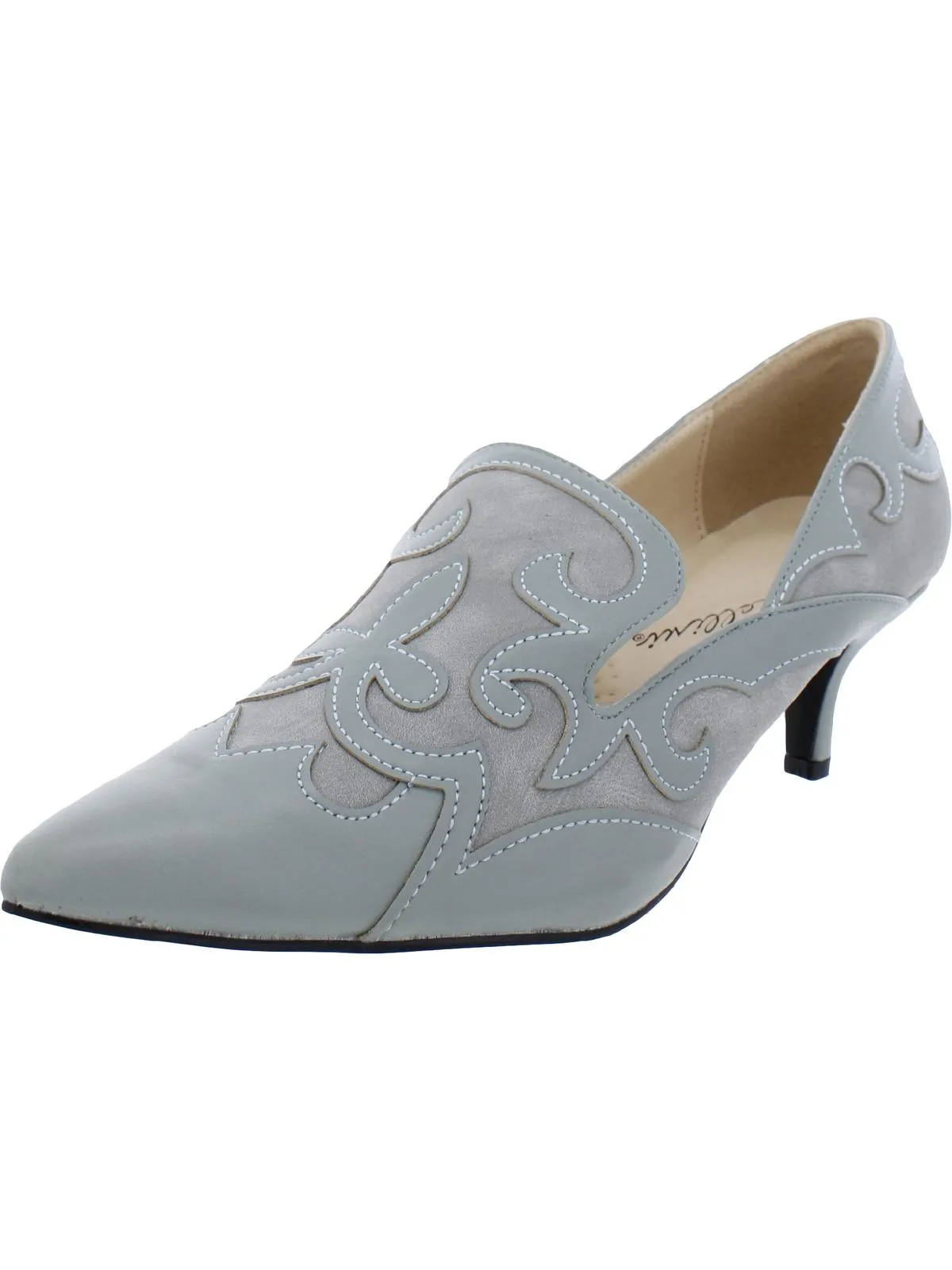 Bengal Womens Faux Suede Pointed Toe Loafer Heels