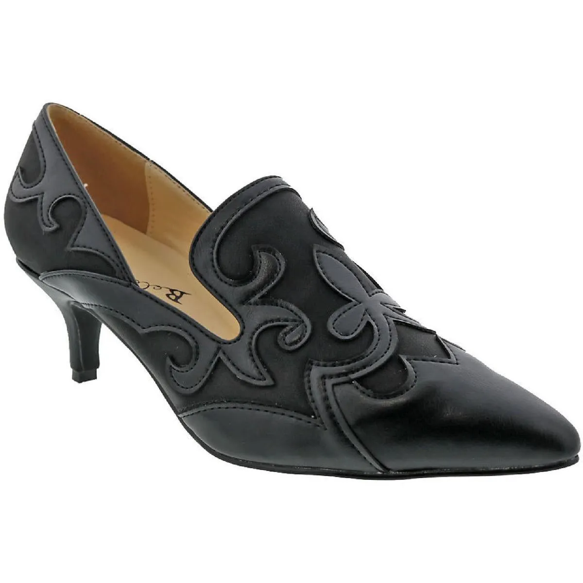 Bengal Womens Faux Suede Pointed Toe Loafer Heels