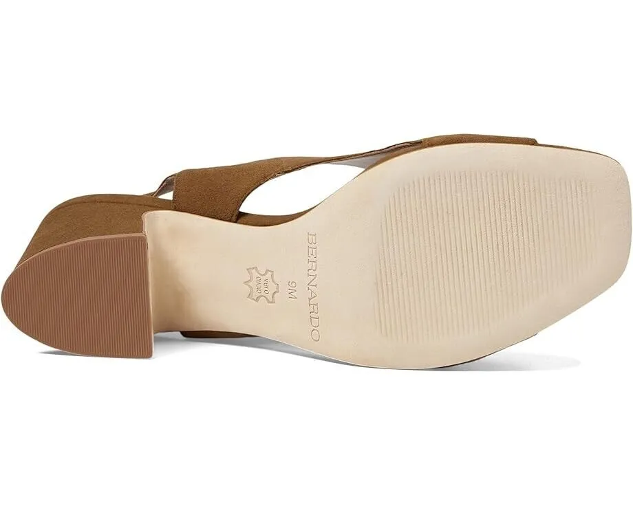 Bernardo Bedford Heeled Sandal Women's US 9.5M Medium Safari Suede Buckle FZP024 (9.5,Safari)