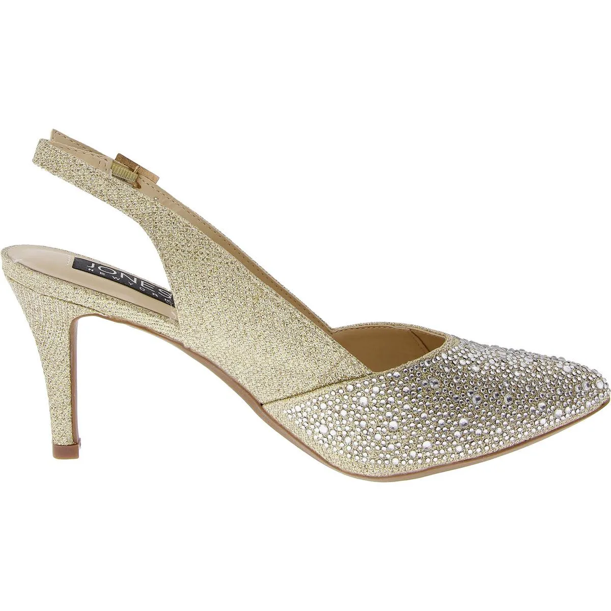 Bernie Womens Rhinestone Pointed Toe Slingback Heels