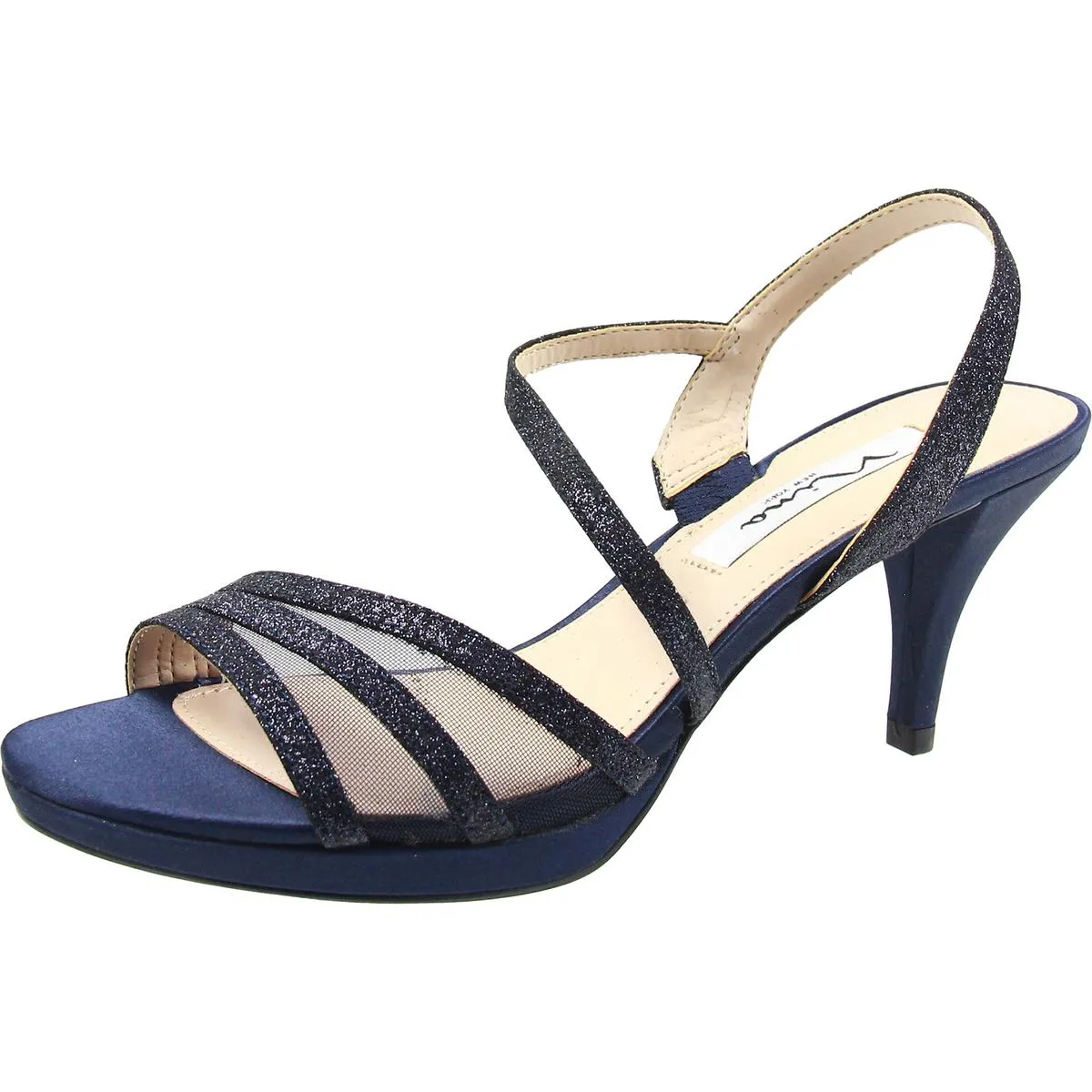 BHFO Womens Glitter Leather Kitten Heels