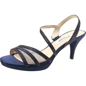 BHFO Womens Glitter Leather Kitten Heels