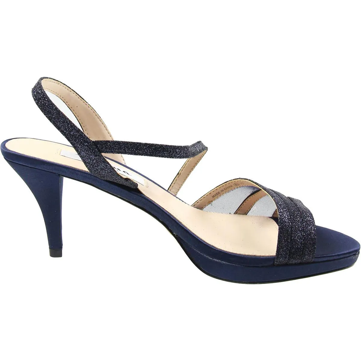 BHFO Womens Glitter Leather Kitten Heels